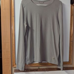 Topo Designs Women's Long-Sleeve Thermal Crewneck — Light Gray